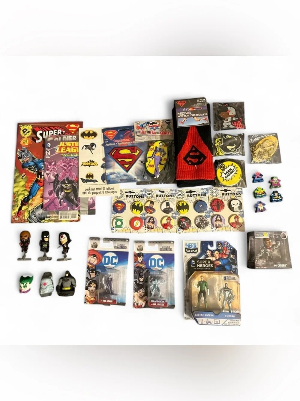 DC Comics Superhero Collection - Figures, Comics, Buttons, & More